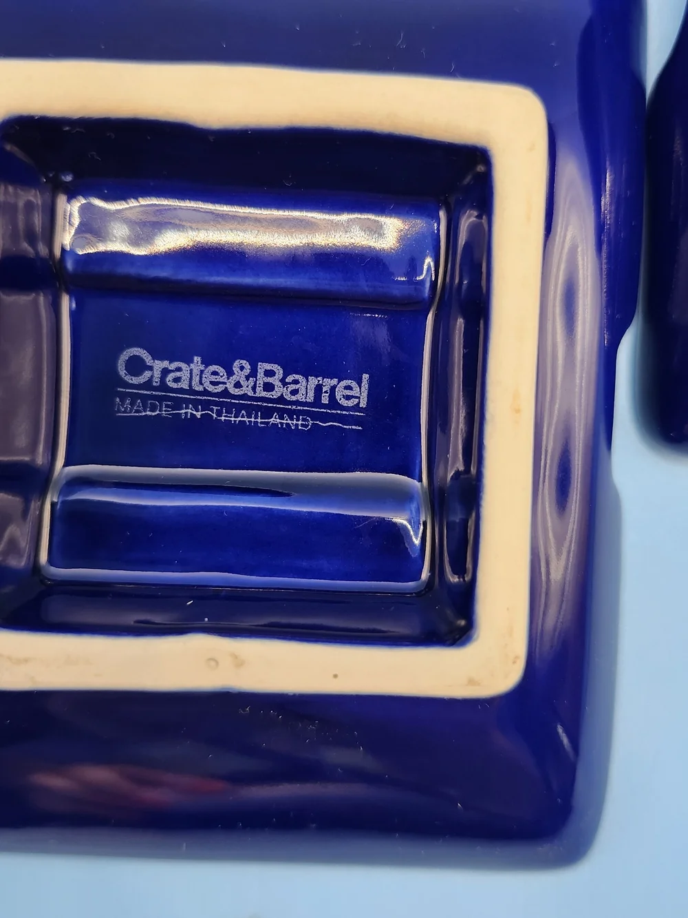 VTG Crate & Barrel Cobalt Blue Appetizer Porcelain Dishes/ Set Of 3